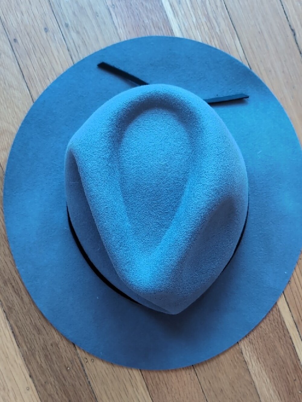 Brixton Gray Felt Fedora XS 54 cm with Black Trim - Picture 4 of 4
